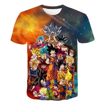 Dragon-Ball Gokas Ir Vedžitas Tshirts Berniukų Marškinėliai Vaikams Drabužių Japonijos Anime T-shirt Vaikų Drabužių Beerus Skrynios Gohan Viršūnes Tee