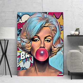 Drobė, Tapyba Pop Kultūros Sienos Meno Burbulas HD Spausdinimo Marilyn Monroe Plakatas Grafiti Namų Dekoro, Miegamojo Moduline Nuotraukas