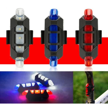 Dviračio Šviesos Vandeniui Galiniai Šviesos diodų (LED) USB Įkrovimo Kalnų Dviratį Dviračiu Šviesos Taillamp Saugos Įspėjamoji Lemputė