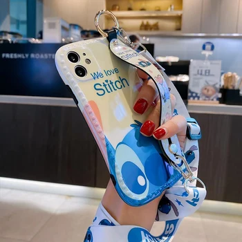 Dygsnio Kawaii Disney Telefono dėklas Skirtas IPhone 11 12 mini Pro XR XS Max 8 7 Plus SE 2020 Cartoon Mums patinka Anime Mielas Apyrankė