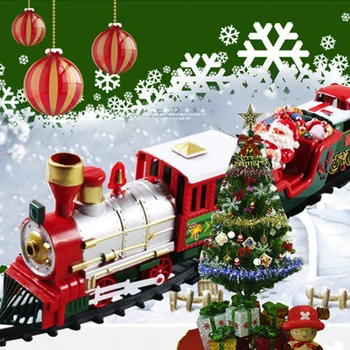 Elektros Kalėdų Geležinkelių Automobilinio Traukinio Žaislų Vaikų Elektros Žaislas Geležinkelio Traukinių sąstatų Lenktynių Kelių Transporto Pastato Žaislai