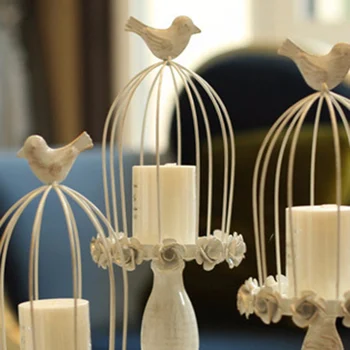 Europos Stiliaus Paukštis Narve Žvakių Laikiklis Baltos Spalvos Retro Paukštis Narve Raižyti Žvakių Laikiklis Apdailos Home Viešbučio Fojė Darbastalio Apdaila
