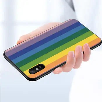 Gana rainbow Už Xiaomi Redmi K30 Ultra 10X 9C 9A 9 Premjero EITI K20 8A 8 7A 7 S2 6A 6 5 4X Pro 5G Juoda Telefono dėklas