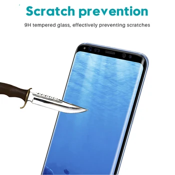Grūdintas 9D, Lenktas Stiklas, Plėvelės Samsung Galaxy Note 8 9 S8 S9 Plus S7 Krašto Screen Protector For Samsung A6 A8 Plius 2018