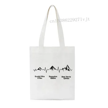 Harajuku Twin Peaks Sniego Kalnų Japonijos Maišelį Kolegijos Vėjo Didelis pirkinių Paprastos Rankinės Ulzzang Peties Audinio Krepšiai