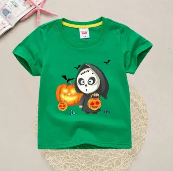 Helovyno Cosplay Kostiumai Vaikams Žiaurios Goblin Su Moliūgų Atspausdinta marškinėliai trumpomis Rankovėmis Apvalios Kaklo marškinėliai