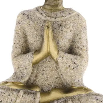 Hue Smiltainio Meditacija Budos Statula, Skulptūra Rankų Darbo Statulėlės Meditacija Miniatiūros Ornamentu Statula Namų D#3