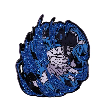 Hyuga Klano Neji Hyuga Emalio pin ninja anime mėlyna blizgučiai sagė