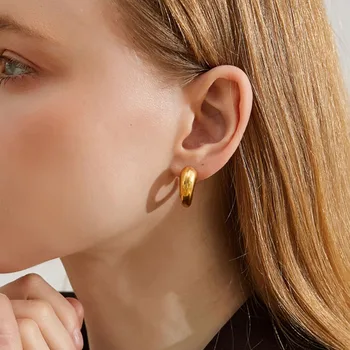 JAUTIS ragų hoopas auskarai moterims, nerūdijančio plieno mažų C aukso hoopas auskarai minimalistinio madinga moterų papuošalai didmeninė elementus 2021