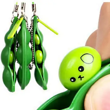 Juokinga Įtempių Išskleidimo Žaliųjų Pupelių Nuspaudžiant Žaislas Telefonas Raktų Pakabukas