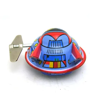 [Juokingi] 3pcs/daug Suaugusiųjų Kolekciją Retro Vėjo iki žaislas Metalo Skardos UFO kosminio laivo space matininko astronautas Prisukamas žaislas senovinių žaislų