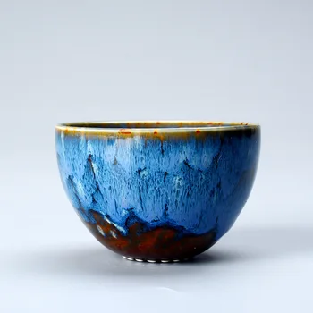 Krosnies keitimas arbatos dubenėlį vieno puodelio naujas Tianmu Jianzhan namų upscale puodeliai