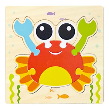 Kūdikių Žaislai, Mediniai 3d Puzzle Tangram Formų Mokymosi Animacinių filmų Gyvūnų Žvalgybos Dėlionės, Žaislai Vaikams, Švietimo