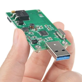 MSATA Su USB3.0 Adapterio plokštę Modulis Wi-Fi Adapteris Mini PCIE mSATA SSD USB 3.0 Flash Drive Konverteris AS99
