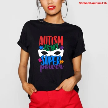 Mados Viršūnes Marškinėliai Autizmo Pasaulį Mato Skirtingai T Marškinėliai Moterims, O Kaklo Tee Marškinėliai Autismo Autizmo Drabužių Estetikos