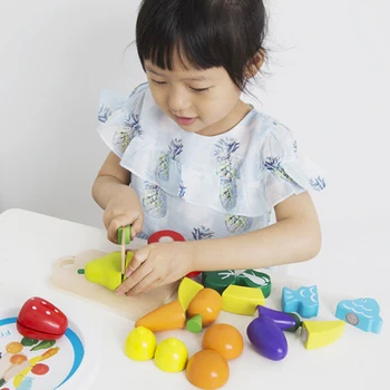 Maisto vaisių modelis daržovių pjaustymo žaislas medinis vaisių ir daržovių ankstyvojo lavinimo žaislas vaisių ir daržovių pažinimo ugdymas