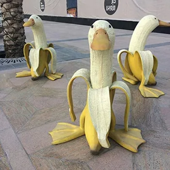 Meno Bananų Antis Kūrybos Sodo Puošmena Skulptūros Kieme Dekoro Vintage Ornament Namų, Sodo Skulptūros, Jardin Priedai