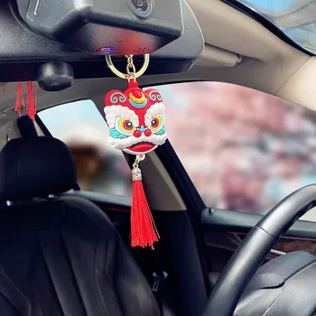 Mielas Kinijos Etninės Keychain Gražus kutas Šokių Liūtas Key Chain Liūtas Key Chain Automobilių Pakabukas