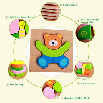 Montessori Medžiagų Vaikus Dėlionės Valdybos Švietimo Mediniai Žaislai Vaikams Įspūdį Tangram Animacinių Filmų Pelėda Žaislai 0-12 Mėnesių