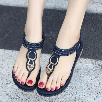 Moterys butai sandalai 2021 patogus atsitiktinis vasaros bateliai moteris string granulių flip flop paplūdimio sandalai moterims batai