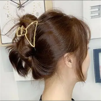 Moterų Metalo Geometrinis Šviesūs Plaukai Įrašą Metalo Lydinio Geometrinės Formos Krabų Įrašą Staigius plaukų segtukai Mergaičių Šukuosena Hairgrip 2021