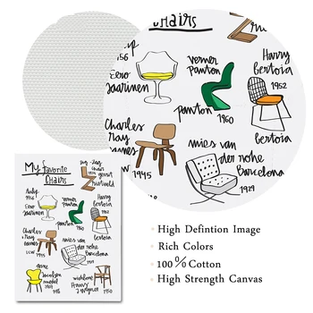 Mėgstamų Animacinių Filmų Kėdės Plakato Spauda Moterų Dizaino Kėdė Sienos Meno Tapybos Drobės Šiaurės Citata Sienos Nuotrauka Už Kambarį Dekoro