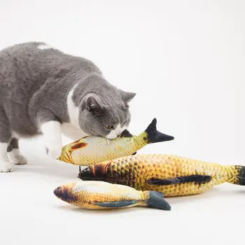 Nauja katė žaislas modeliavimas žuvų katė mėtų pliušinis žaislas Juokinga katė žaislas Augintiniui molinis bite žaislas Žolės karpis lėlės pagalvė