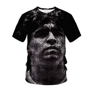 Naujas Atvykimo T-Shirt Diego Maradona 3D Atspausdintas Streetwear Vyrai Moterys Mados O-Kaklo trumpomis Rankovėmis Marškinėliai Harajuku Tees Viršūnes Unisex