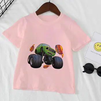 Naujas Trumpomis Rankovėmis Mergaitėms Marškinėlius Blaze Ir Monstras Mašinos Vaikams Drabužių Berniukas Blaze Žaidimas Anime T-Shirt Berniukas Ar Mergaitė Tees Viršų