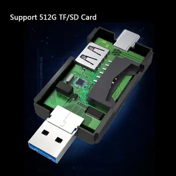 OTG USB2.0 / TIPAS-C / Micro Usb All In 1-TF, SD Kortele, 2-laiko Tarpsnių Multi Atminties Kortelių Skaitytuvas Kompiuteris Pc 