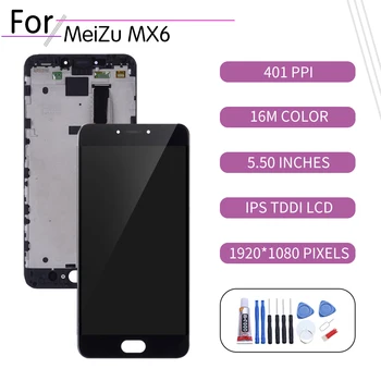 Originalą Meizu MX6 LCD Jutiklinis Ekranas skaitmeninis keitiklis Asamblėjos Meizu Mx6 Ekranas su Rėmo Pakeitimo M685Q M685H M685M M685C
