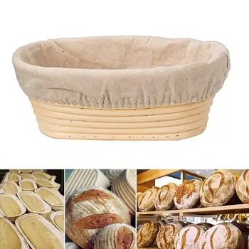 Ovalo formos Rotango Duona Tikrinimo Tešla Rauginama Krepšelį su Audinio danga Grandiklis krepšelyje yra puiki tešla rauginama.Duona