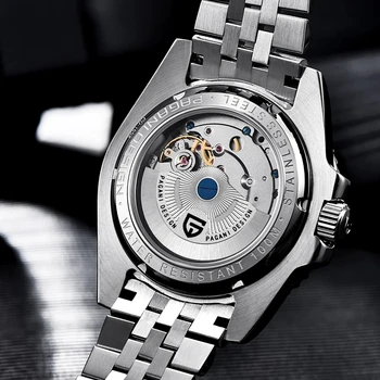 PAGANI kurti Naujų Prabangių Vyrų Mechaninis Laikrodis Nerūdijančio Plieno GMT Žiūrėti Top Brand Safyro Stiklas Vyrų Laikrodžiai reloj hombre