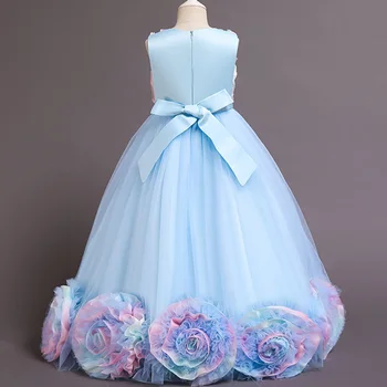 PLBBFZ High-End Mergina Dress Žiedlapis Princesė Ilgai Oficialaus Pirmosios Komunijos Vaikų Šalis Elegantiškas Vaikai Suknelė Mergina Vestuvių