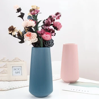 Paprasta Šiaurės Stiliaus Hydroponic Augalų Imitacija, Porceliano, Plastiko Origami Vaza Džiovintų Gėlių Namų Kambarį Biuro Apdailos