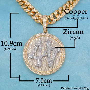 Pasirinktinis Pavadinimas Medalis Pakabučiai 7.5x7.5cm Personalizado Stiliaus Hip-Hop Papuošalai Pakabukai