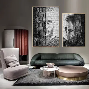 Ragnar Lothbrok Vikingai Nuotraukas abstrakčiosios Tapybos Drobės tapyti Aliejumi Tapyba, Plakatas Modernios Sienos Meno kambarį Namų Dekoro