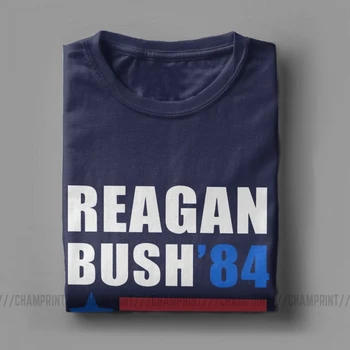 Reagano ir Busho 84 1984 Marškinėliai Vyrams Prezidento Rinkimų Kampanija, George Pirmininkas Drabužių, Marškinėlių Crewneck Medvilnės Tees