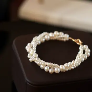 SINZRY originalus elegantiškas papuošalai gamtos gėlo vandens perlų kelių sluoksnis žavesio apyrankės moterims