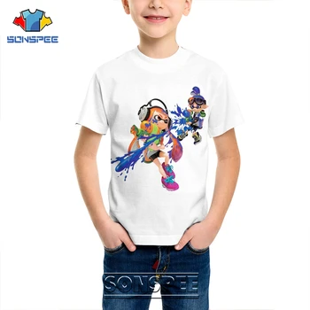 SONSPEE Splatoon Vaikams, Vaikų marškinėliai trumpomis Rankovėmis 3D Spausdinimo Atsitiktinis Hip-Hop Žaidimas Streetwear Berniukas/Mergaitė Animaciją Tees Topai Marškinėliai