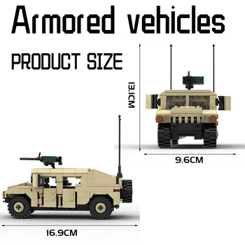 SS Building Block Maker Karinės Serijos Šarvuotos Humvees Asamblėjos Modelio Vaikų Žaislas 