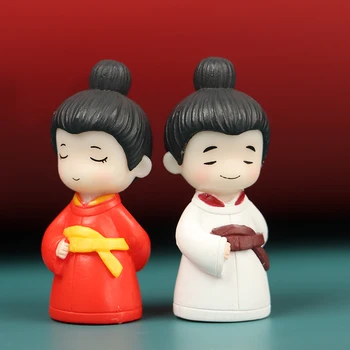 Sakai Pora Lėlės Kinų Stiliaus Vestuvių Tortas Topper Šalis Tiekia Namų Puošybai Ornamentu Micro Kraštovaizdį 