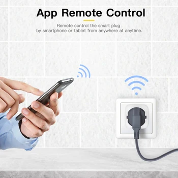 Tuya WiFi Smart Plug Lizdo ES Lizdas Smart Stebėti, kištukinis Lizdas, Nuotolinis Jungiklis Smart Laikas Dirba Su Alexa 