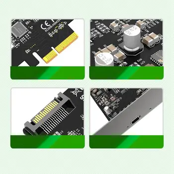 USB 3.2 PCIE Pjesė Kortelės Gen 2 X2 Tipo C Uostus, PCI-E, PCI Express X4 SATA Jungtis 15Pin 20Gbps Pridėti Kortelės