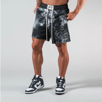 Vasaros nauji šortai mados purslų-rašalo elementai Kvėpuojantis akių vyriškos trumpos kelnės gimnastikos fitneso mankšta sporto šortai
