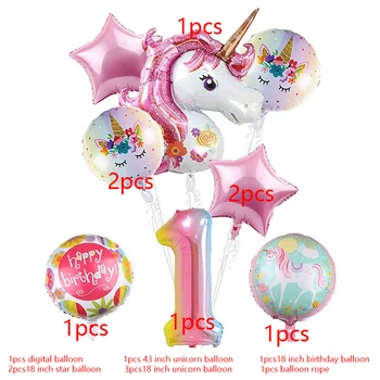 Vienaragis šalis vestuvių dekoravimo reikmenys balionas vienaragis gimtadienio apdailos skaičius balionas vaikas žaislas gimtadienio baby shower