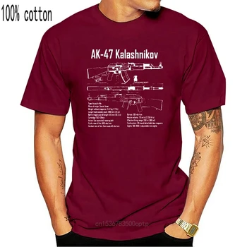 Vyrai T-Shirt 2020 Naujausias AK-47 Kalašnikovas Planas SSRS Rusija Russland Sovietų Sąjungos T-Shirt marškinėliai, dizainas