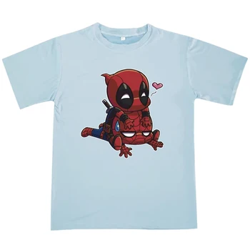 Vyriški marškinėliai Berniukams Deadpool Anime Streetwear Harajuku Mados Atsitiktinis Tees Viršūnes trumpomis Rankovėmis Unisex Paaugliams Tshirts Vasaros