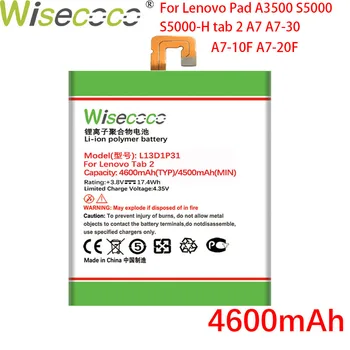 Wisecoco Baterija Lenovo LePad S5000 S5000H Trinkelėmis A3500 Tablet PC L13D1P31 tab 2 A7-30