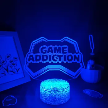 Žaidimas Baigtas Neoninės Lempos 3D Led RGB Iliuzija USB Naktį Žibintai Gimtadienio Kietas Dovana Draugui Lova Žaidimų Kambarys, Stalo Spalvinga Apdaila